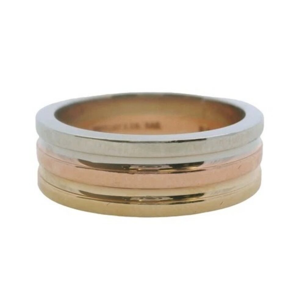 Vintage Tiffany & Co Trinity Solid Tri-Tone 14kt Gold 6.5mm Band Ring Size 6